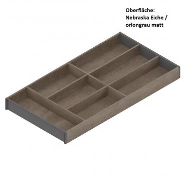 AMBIA-LINE Besteckeinsatz, für LEGRABOX/MERIVOBOX, Holzdesign, 7 Besteckfächer, NL=650 mm, Breite=300 mm